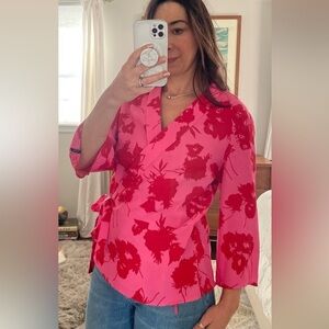 Jascha Stockholm Alexandra Floral Print Kimono Wrap Blouse Top